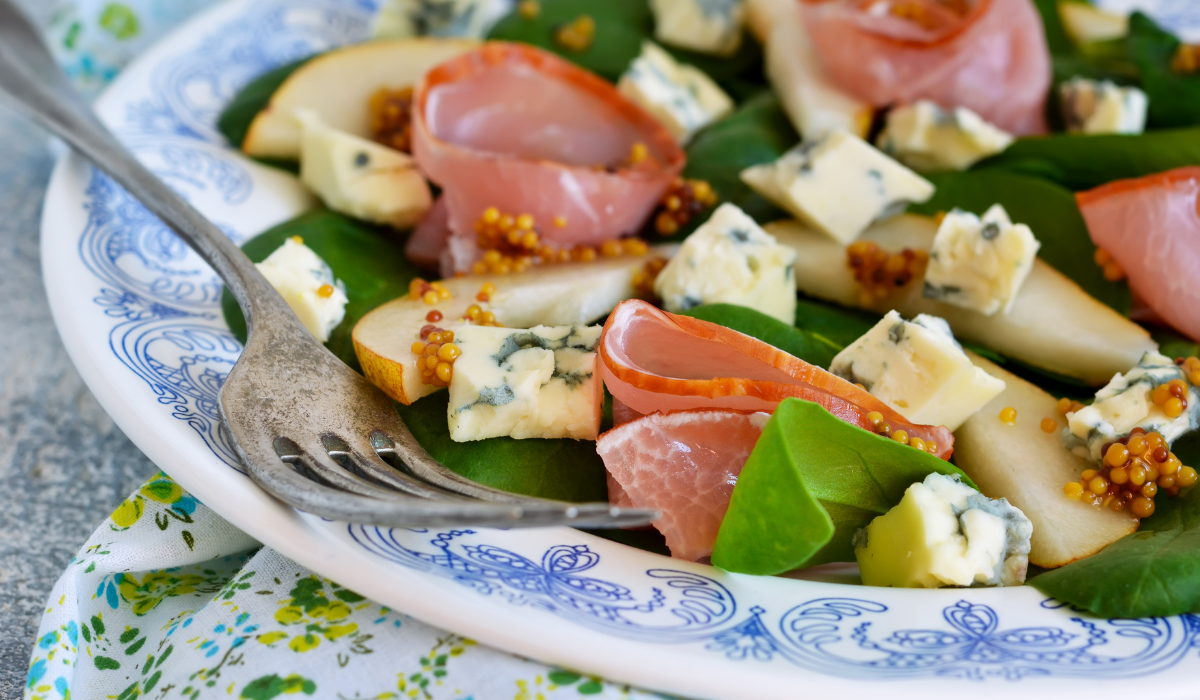 Salade jambon cru - poire